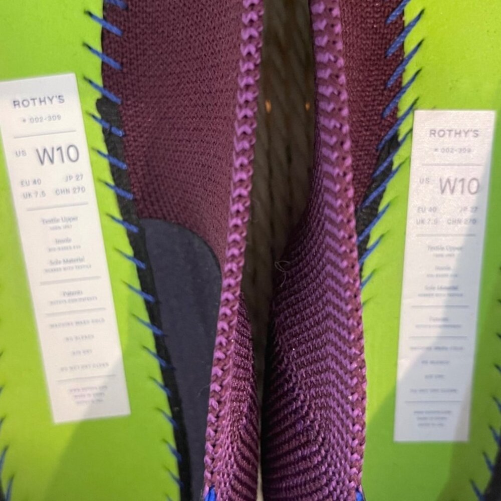 Rothys Womens Purple Pointed Toe Flats Size 10 Sustainable Quiet Luxury Shoes - Picture 7 of 11